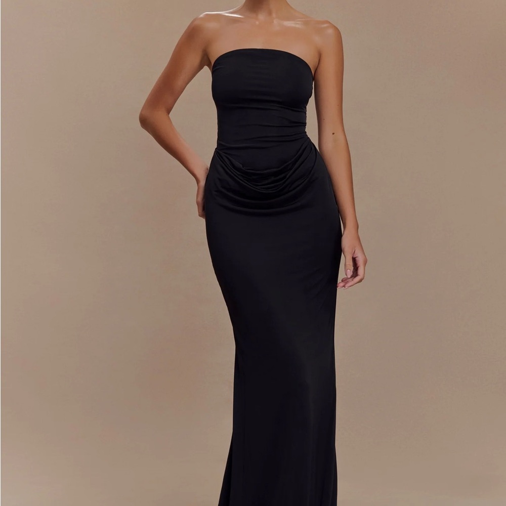 Meshki Black Strapless Gown